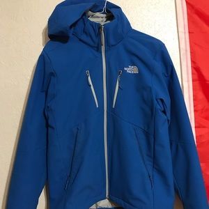 blue “the northface” jacket